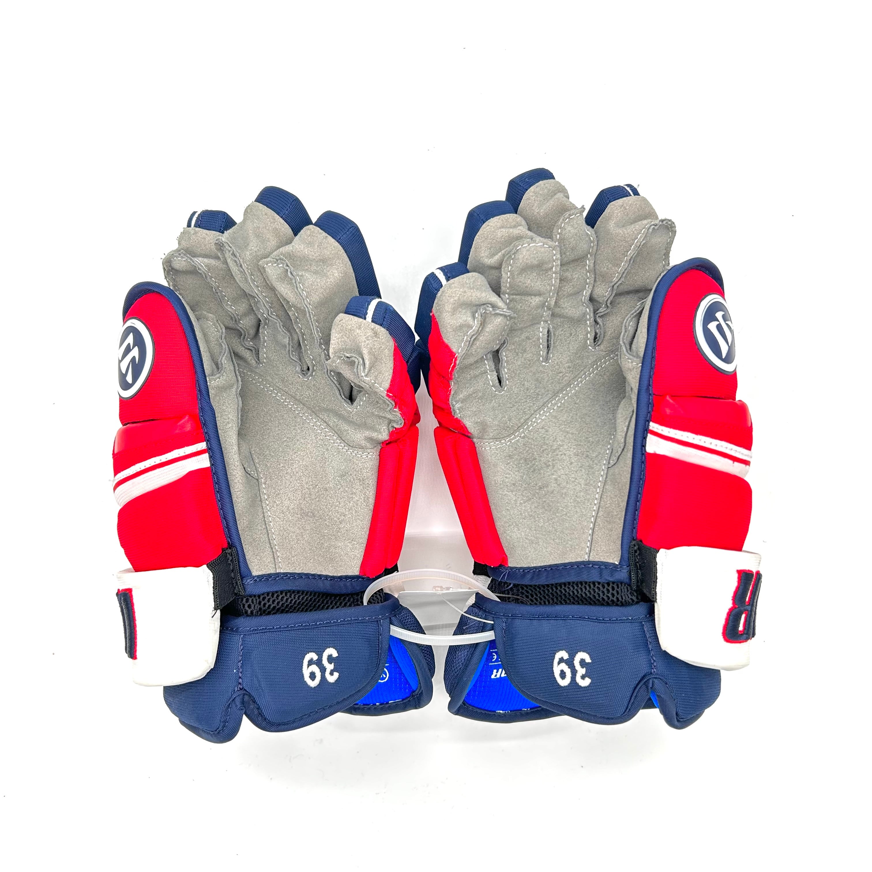 Gants d'occasion - Pro Stock Warrior Covert - Washington Capitals - Anthony Mantha (bleu marine/rouge/blanc)